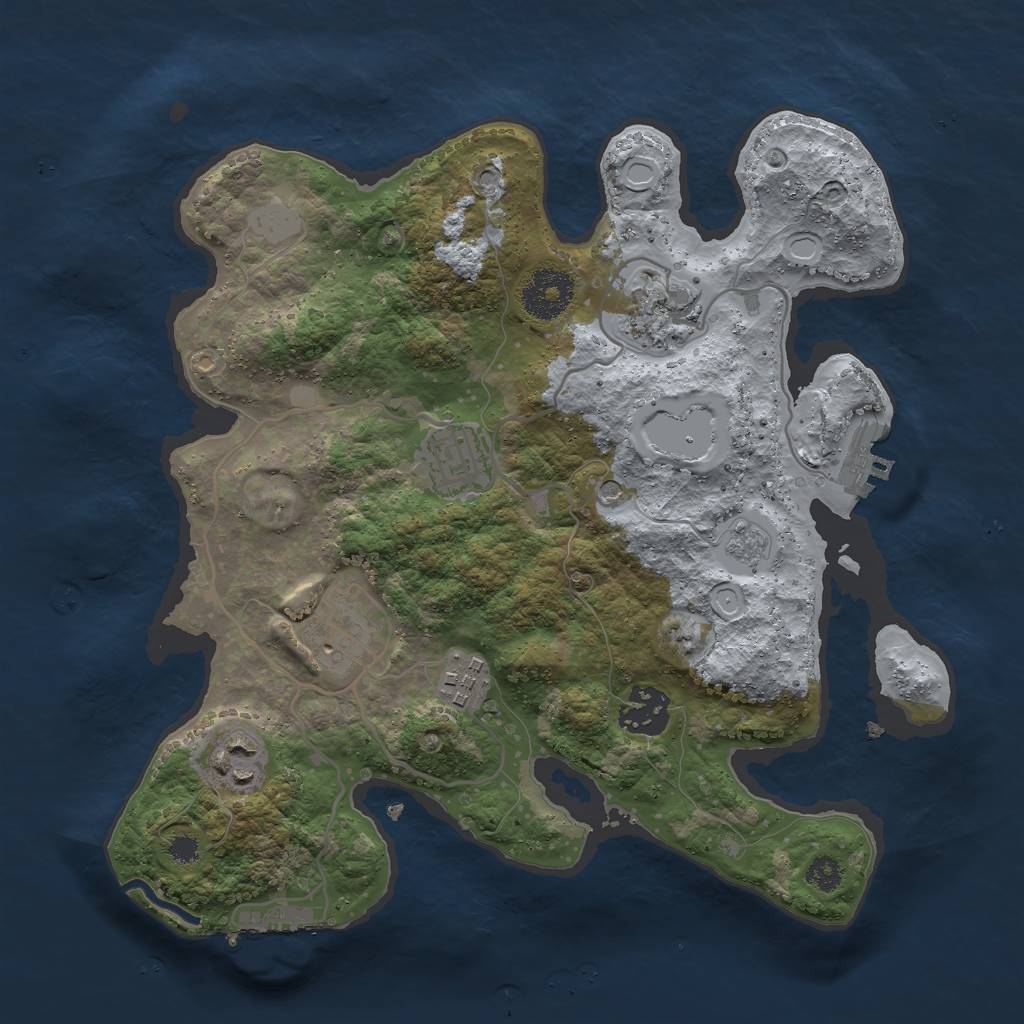Rust Map: Procedural Map, Size: 3000, Seed: 556045727, 15 Monuments