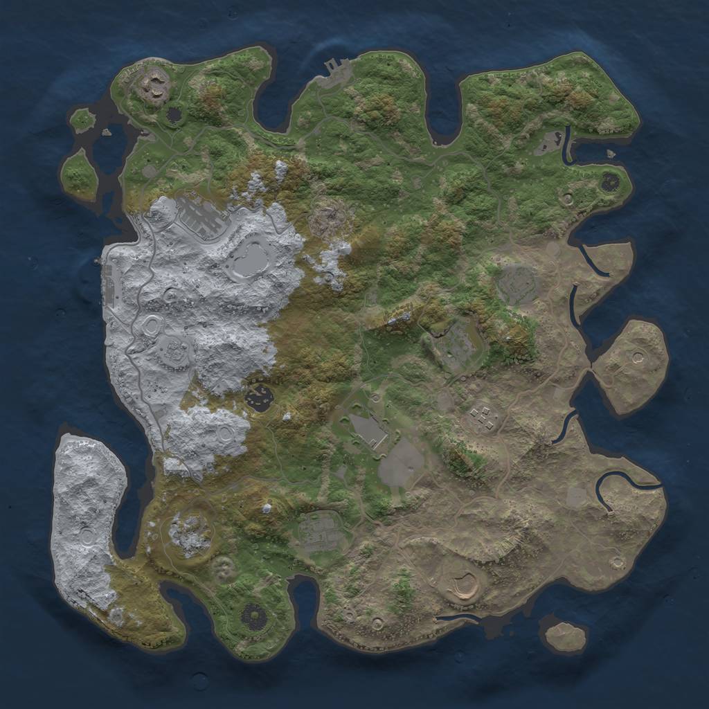 Rust Map: Procedural Map, Size: 4000, Seed: 92519920, 19 Monuments