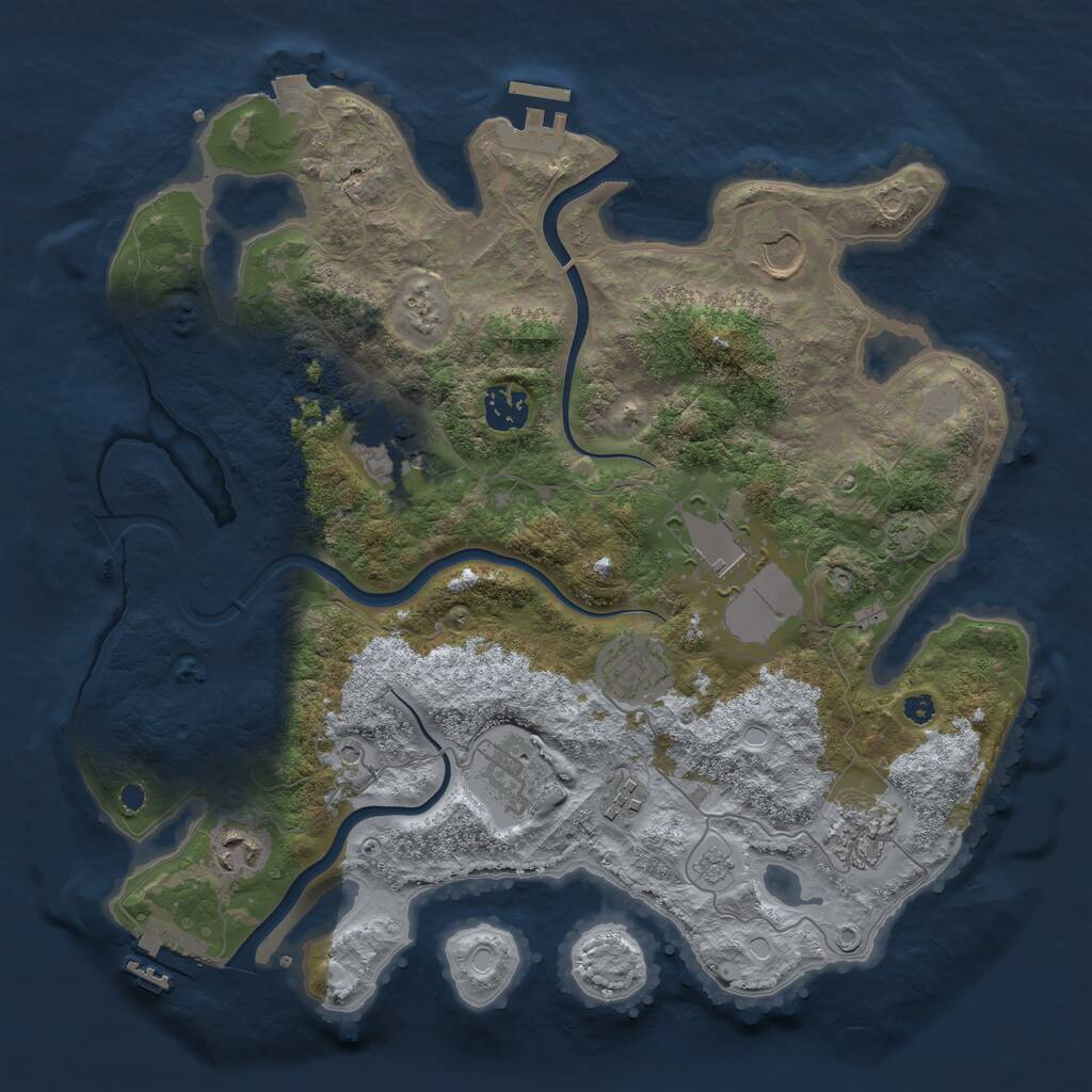 Rust Map: Procedural Map, Size: 3600, Seed: 1648961, 15 Monuments