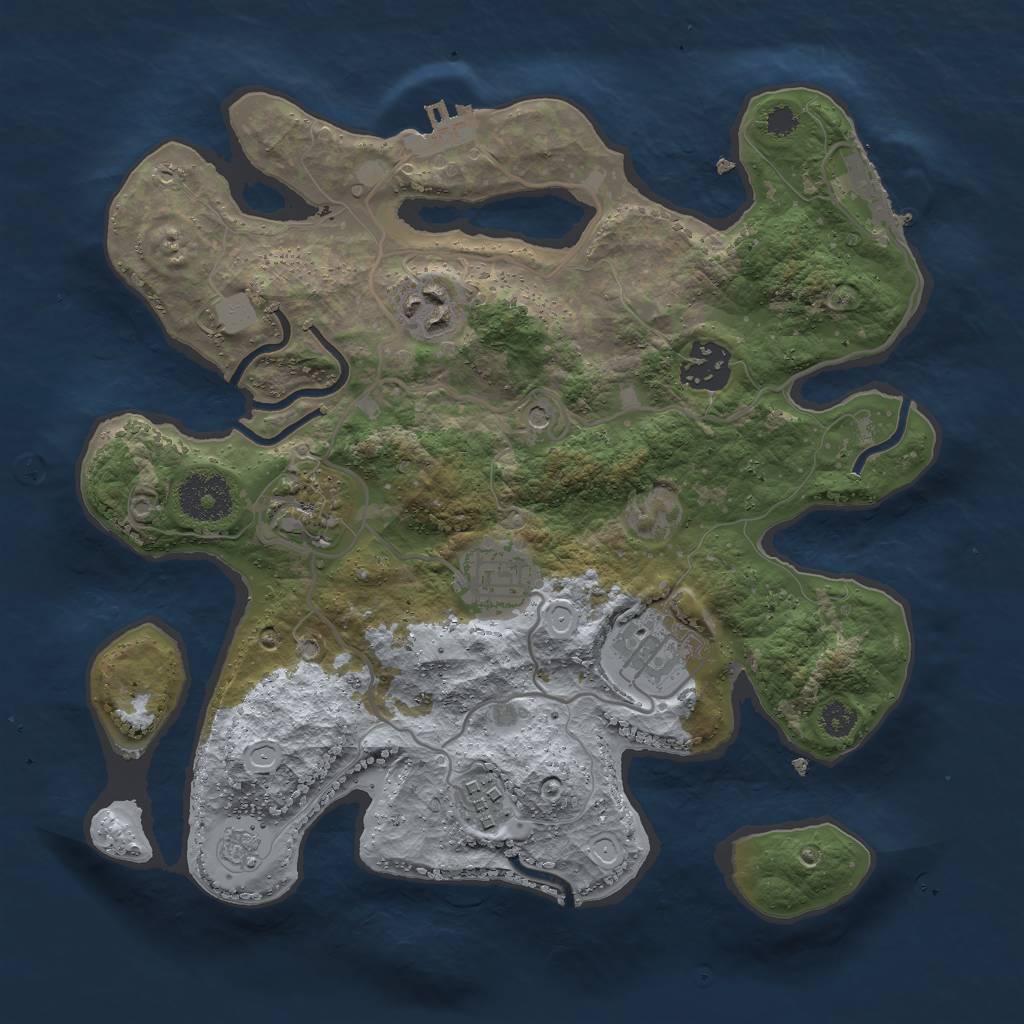 Rust Map: Procedural Map, Size: 3000, Seed: 1685929635, 15 Monuments