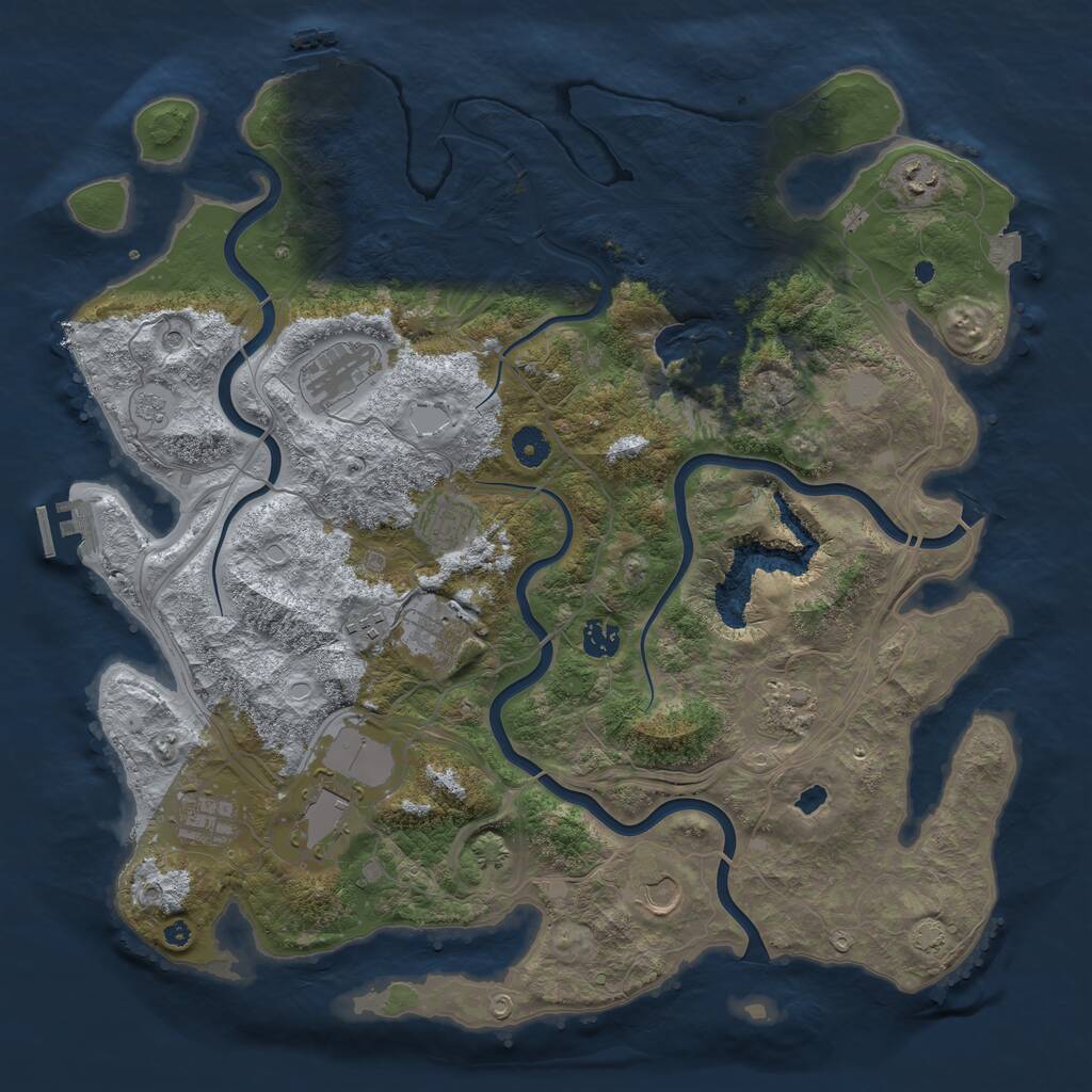 Rust Map: Procedural Map, Size: 4250, Seed: 16420, 16 Monuments