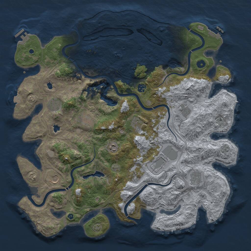 Rust Map: Procedural Map, Size: 4500, Seed: 15187, 17 Monuments