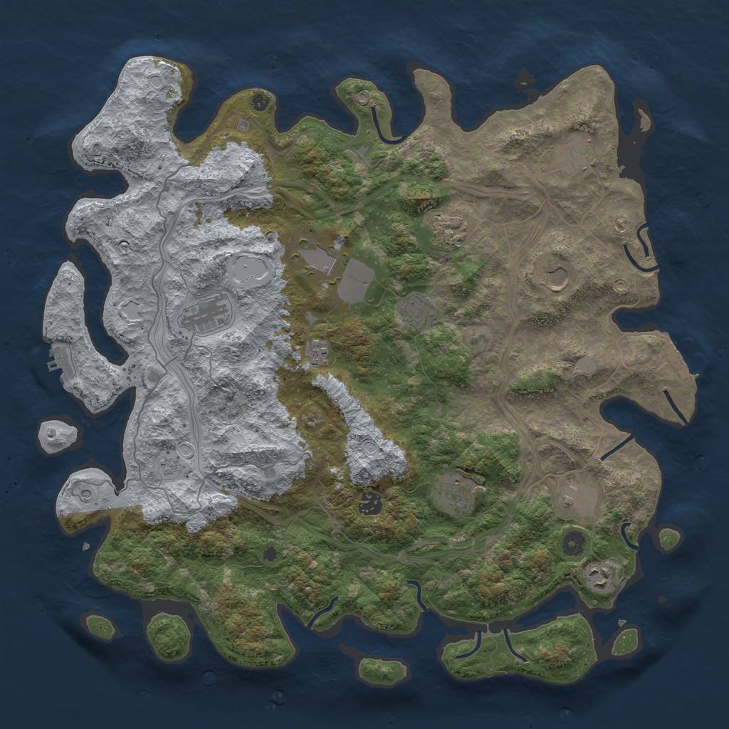 Rust Map: Procedural Map, Size: 4500, Seed: 794104462, 20 Monuments