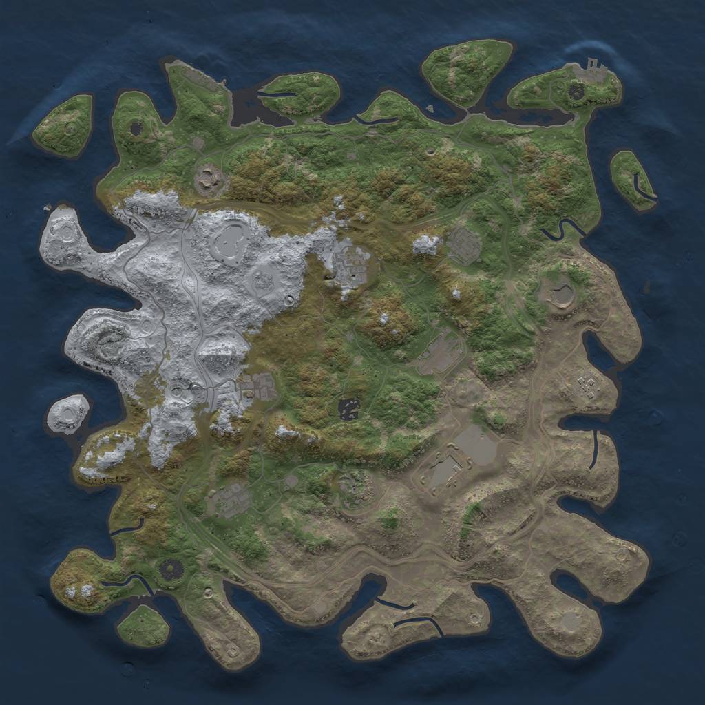 Rust Map: Procedural Map, Size: 4500, Seed: 1820034695, 20 Monuments