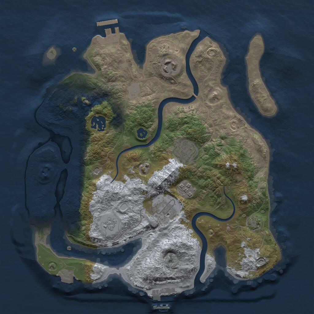 Rust Map: Procedural Map, Size: 3000, Seed: 28722, 11 Monuments