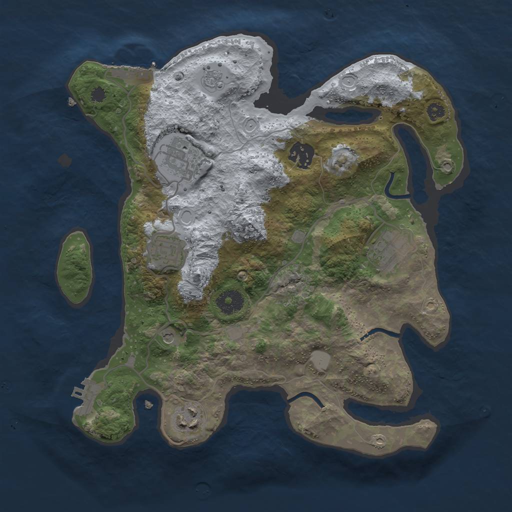 Rust Map: Procedural Map, Size: 3000, Seed: 290986407, 14 Monuments