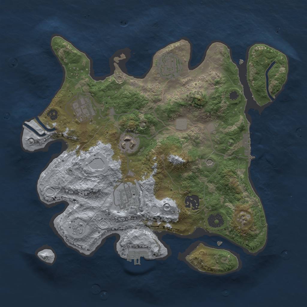 Rust Map: Procedural Map, Size: 3000, Seed: 1122322068, 14 Monuments