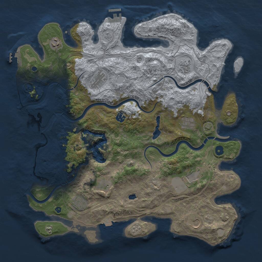 Rust Map: Procedural Map, Size: 4250, Seed: 5928319, 16 Monuments