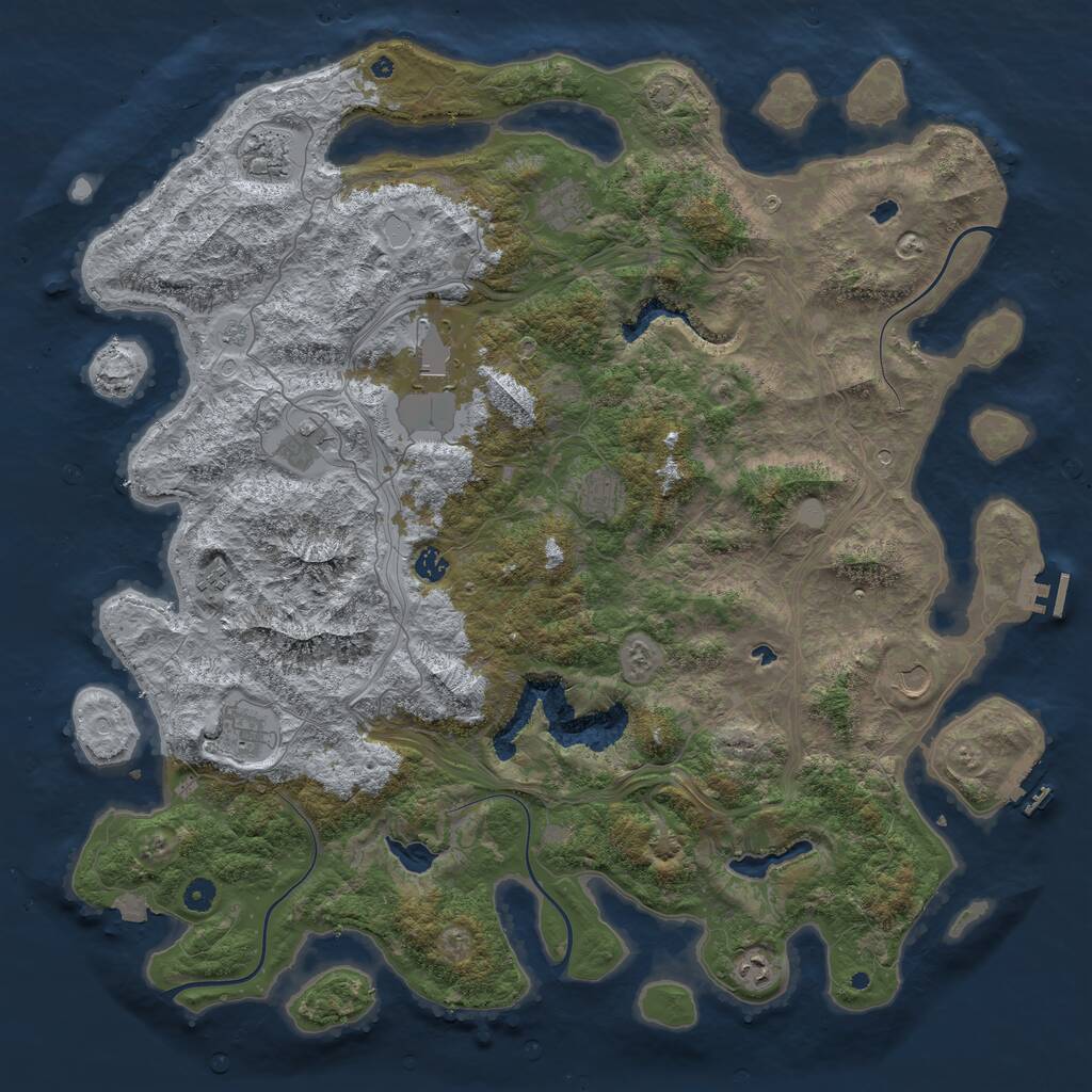 Rust Map: Procedural Map, Size: 5000, Seed: 2692, 16 Monuments