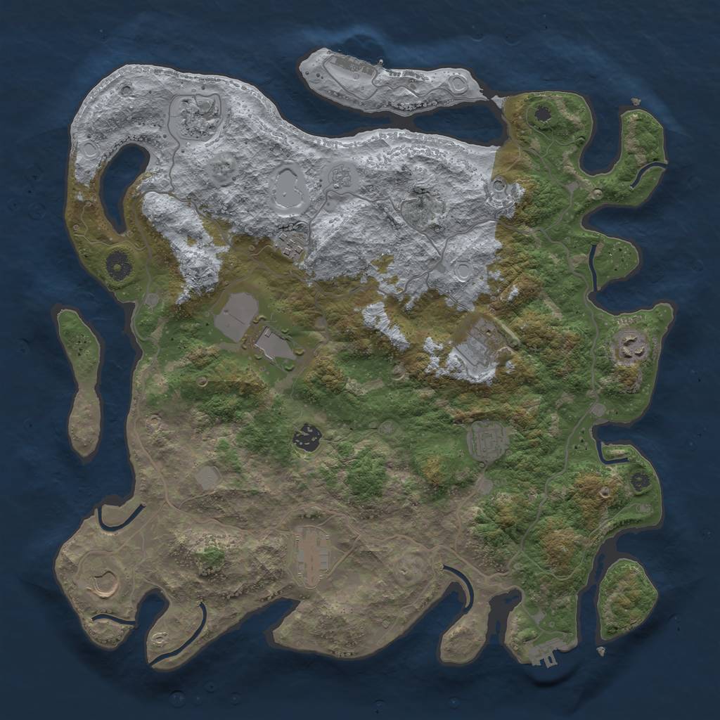 Rust Map: Procedural Map, Size: 4000, Seed: 1590738055, 18 Monuments