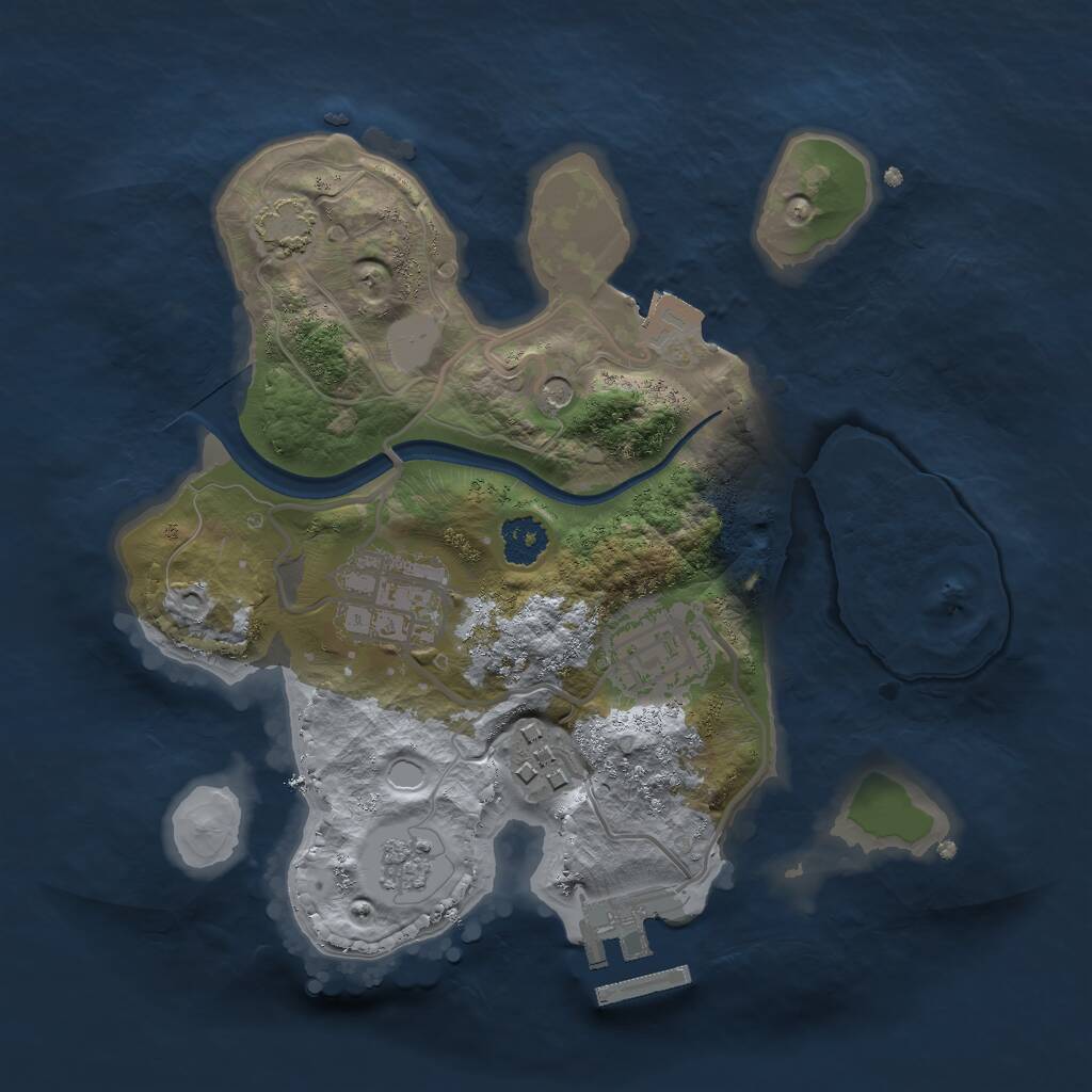 Rust Map: Procedural Map, Size: 2300, Seed: 7, 8 Monuments
