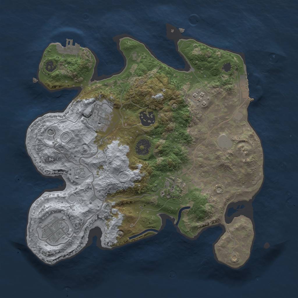 Rust Map: Procedural Map, Size: 2800, Seed: 1222, 14 Monuments