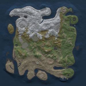 Thumbnail Rust Map: Procedural Map, Size: 3500, Seed: 32923485, 17 Monuments