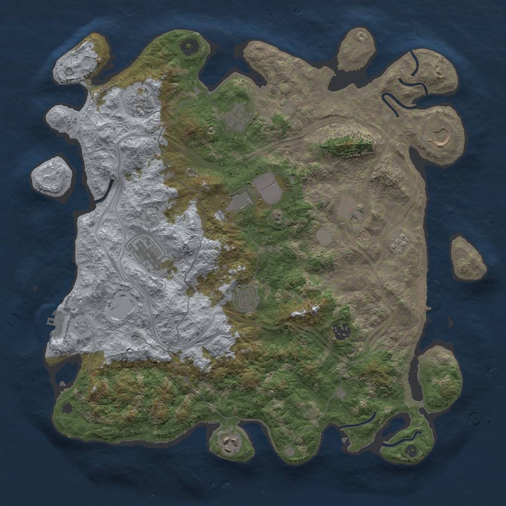 Rust Map: Procedural Map, Size: 4250, Seed: 636883034, 19 Monuments