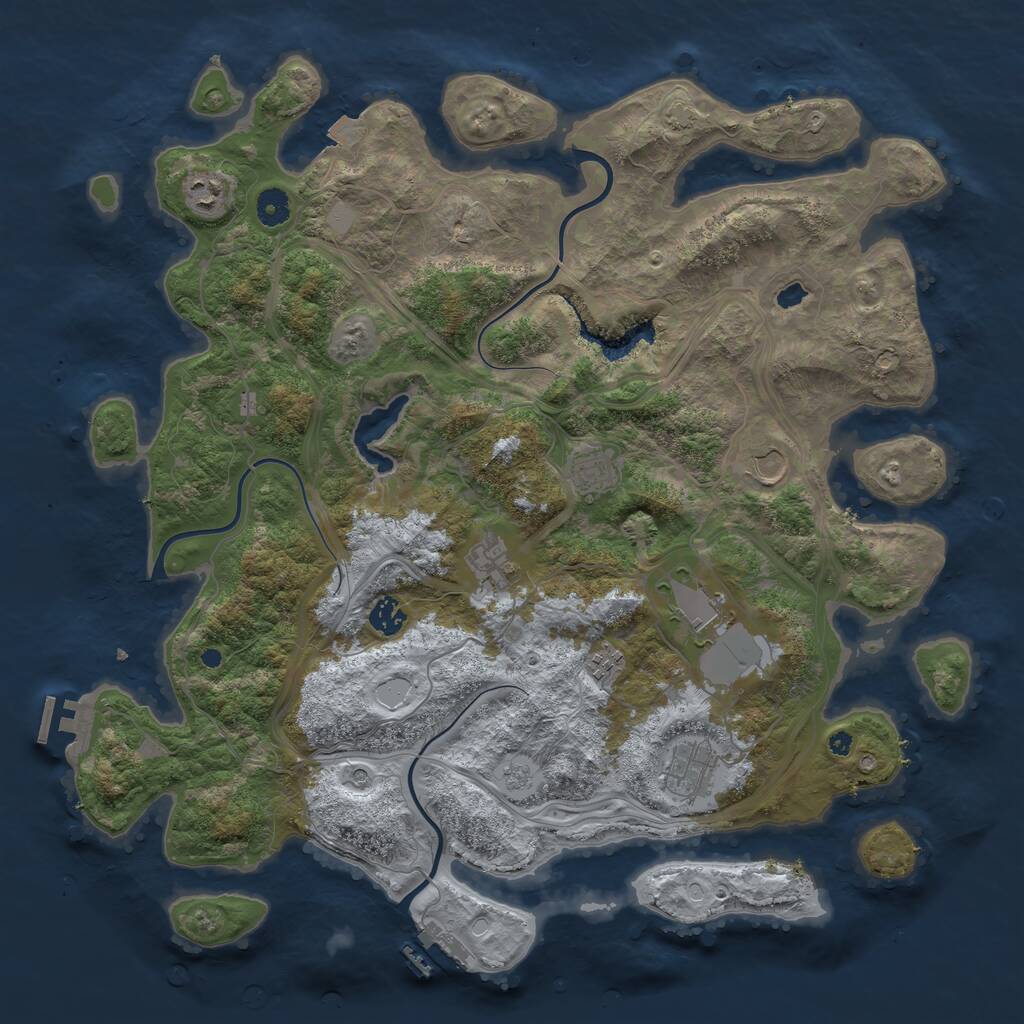 Rust Map: Procedural Map, Size: 4300, Seed: 829882758, 14 Monuments