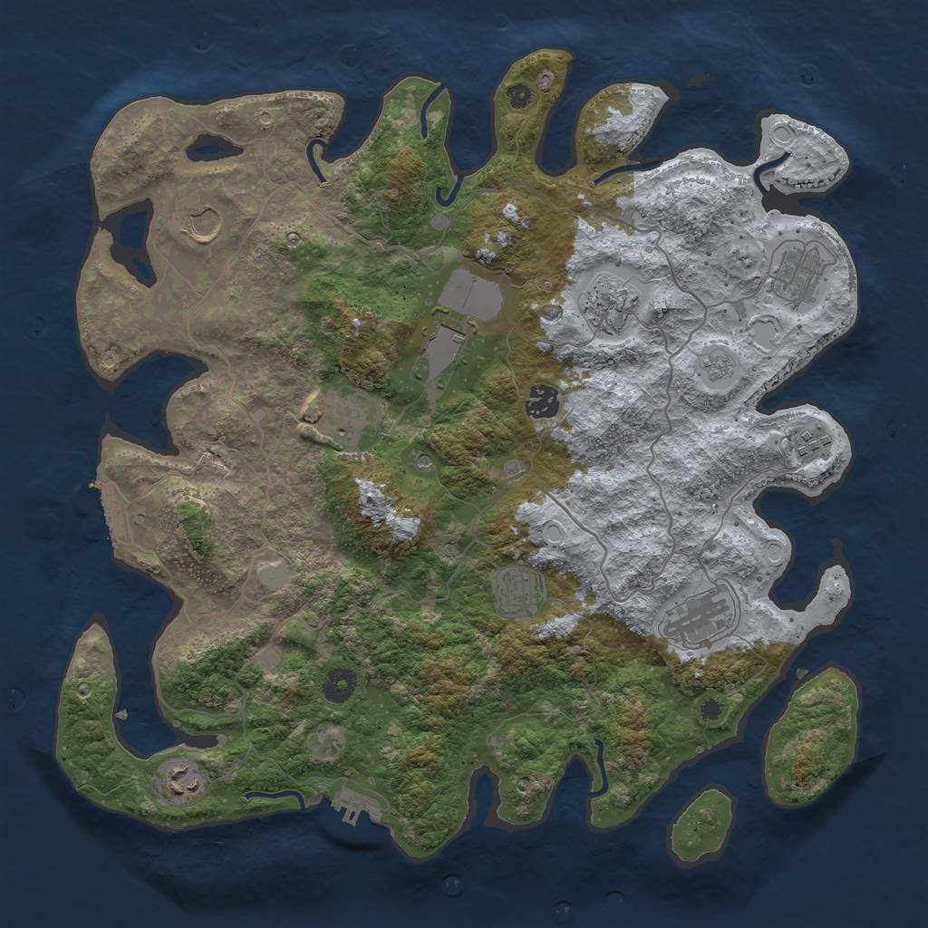 Rust Map: Procedural Map, Size: 4000, Seed: 1620931176, 19 Monuments