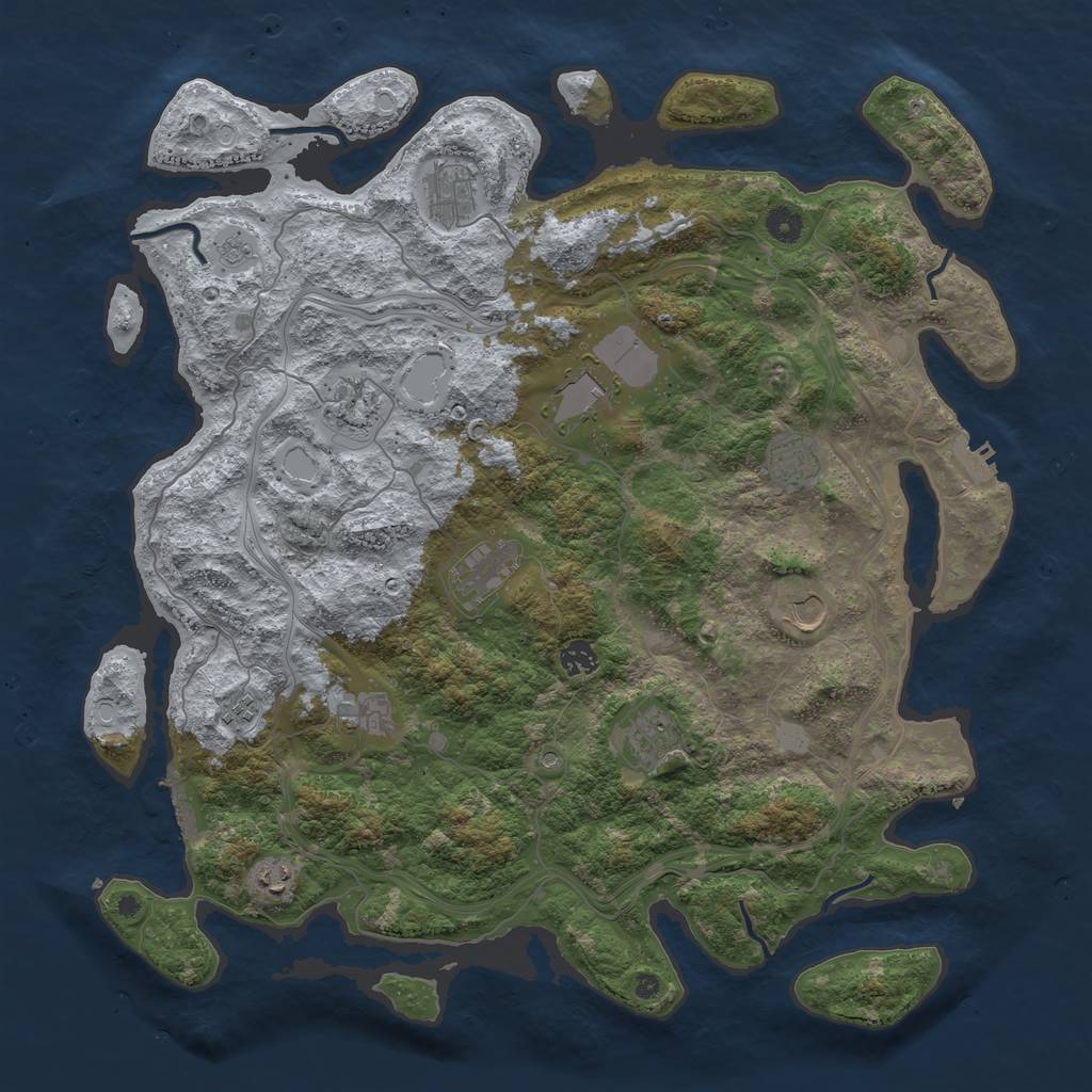 Rust Map: Procedural Map, Size: 4500, Seed: 7846554, 20 Monuments