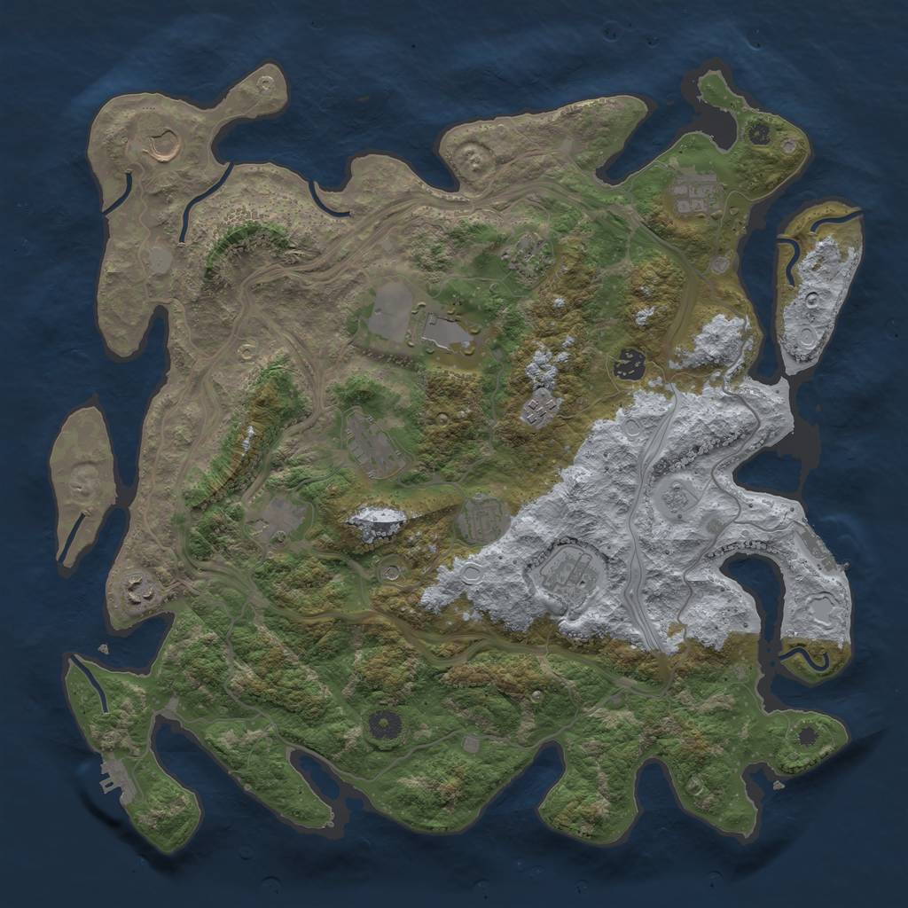 Rust Map: Procedural Map, Size: 4250, Seed: 1979771217, 20 Monuments