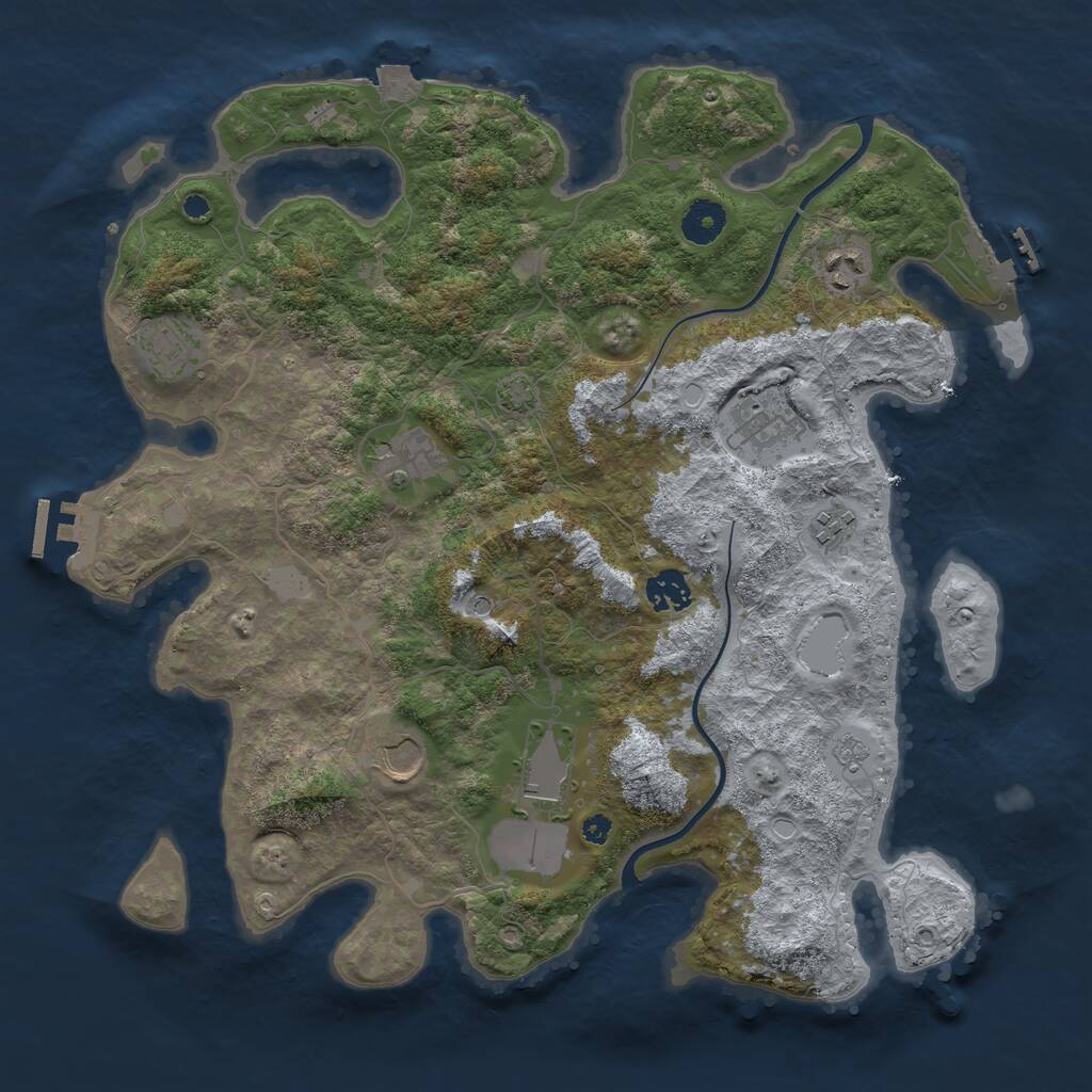 Rust Map: Procedural Map, Size: 3750, Seed: 202408147, 14 Monuments