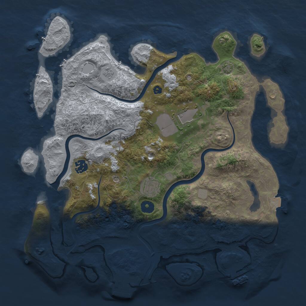 Rust Map: Procedural Map, Size: 3500, Seed: 260922, 9 Monuments