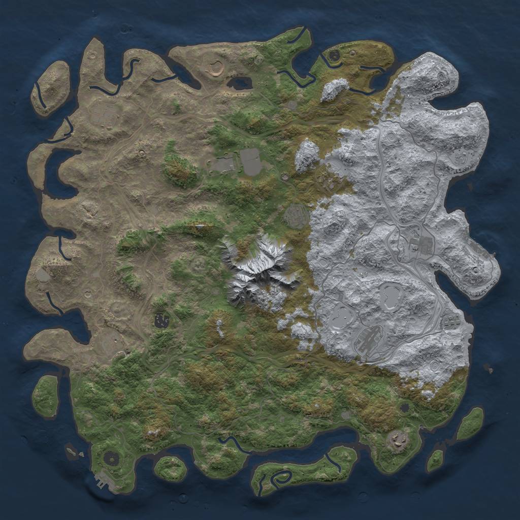 Rust Map: Procedural Map, Size: 5000, Seed: 138234805, 20 Monuments