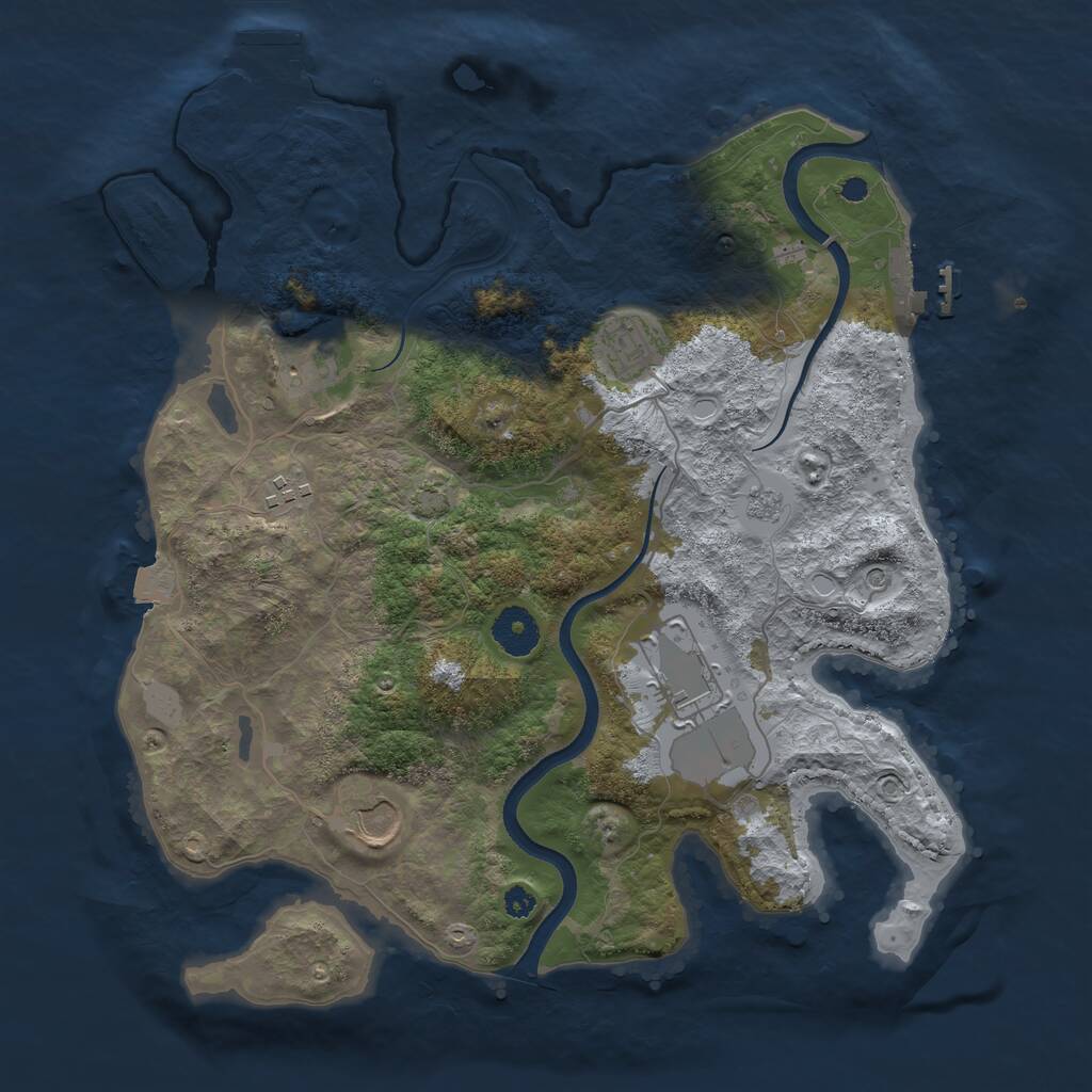 Rust Map: Procedural Map, Size: 3500, Seed: 22338, 11 Monuments