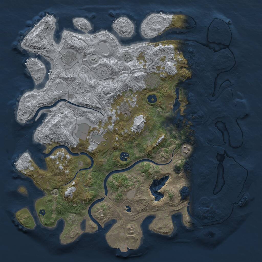 Rust Map: Procedural Map, Size: 4250, Seed: 487714, 13 Monuments