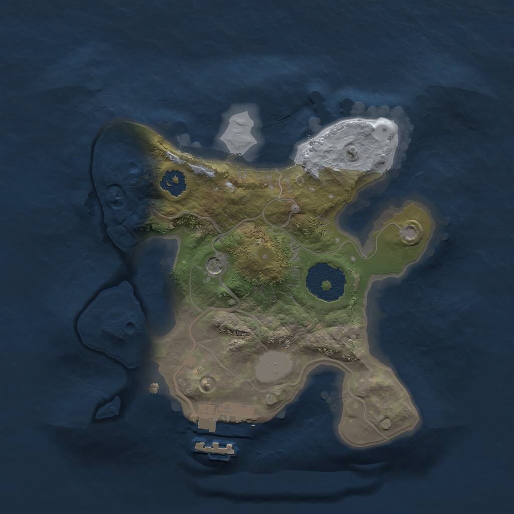 Rust Map: Procedural Map, Size: 2000, Seed: 438921842, 3 Monuments