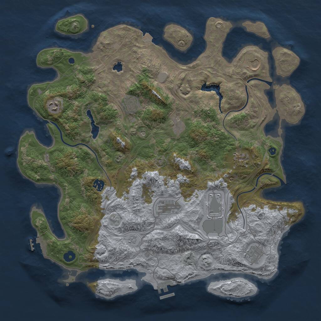 Rust Map: Procedural Map, Size: 4250, Seed: 1079527772, 15 Monuments
