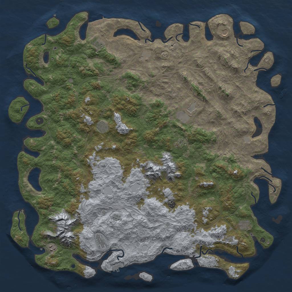 Rust Map: Procedural Map, Size: 6000, Seed: 30426245, 20 Monuments
