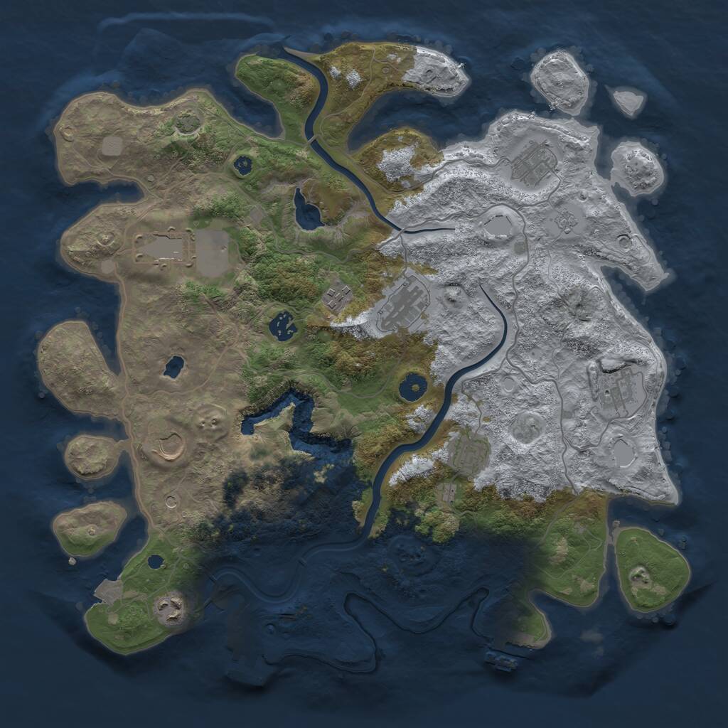 Rust Map: Procedural Map, Size: 4000, Seed: 384978836, 15 Monuments
