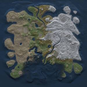 Thumbnail Rust Map: Procedural Map, Size: 4000, Seed: 384978836, 15 Monuments