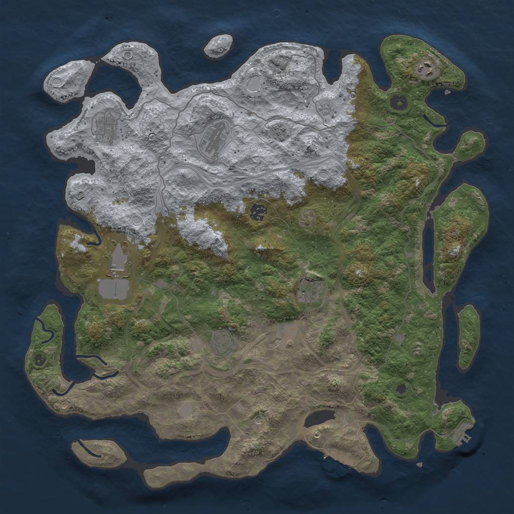 Rust Map: Procedural Map, Size: 4500, Seed: 759534928, 18 Monuments