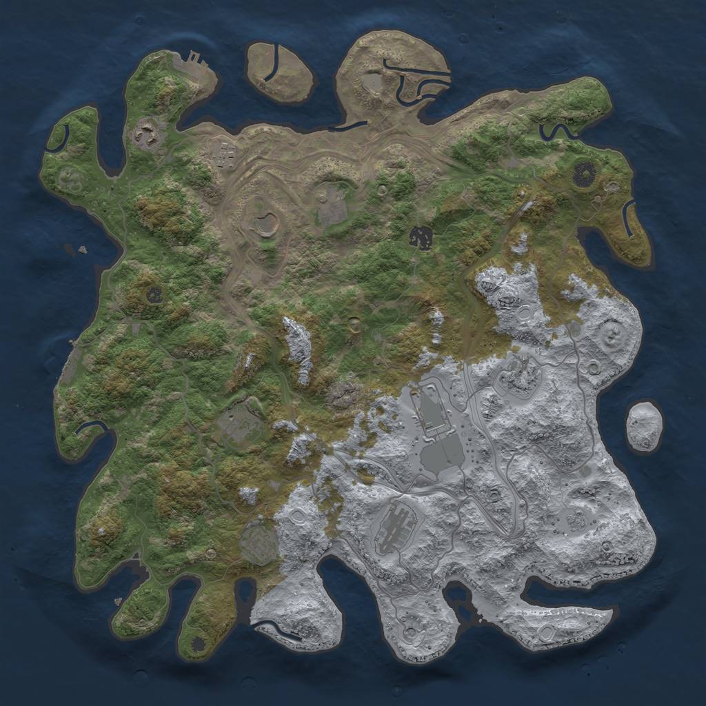 Rust Map: Procedural Map, Size: 4300, Seed: 643198, 19 Monuments