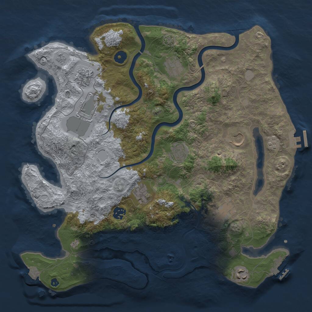 Rust Map: Procedural Map, Size: 3766, Seed: 1441133105, 16 Monuments