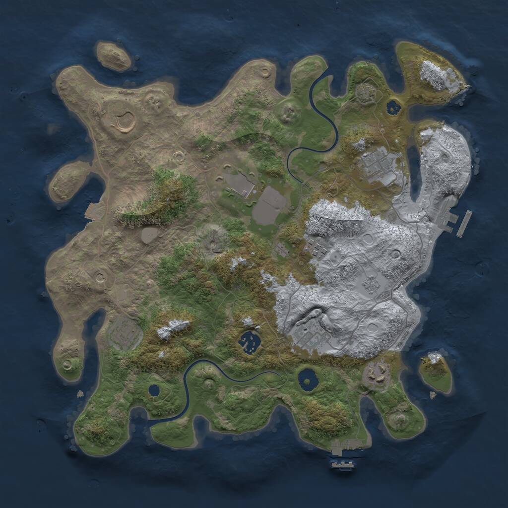 Rust Map: Procedural Map, Size: 3600, Seed: 311, 14 Monuments