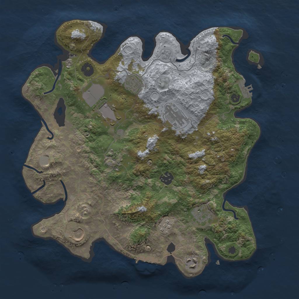Rust Map: Procedural Map, Size: 3500, Seed: 37811162, 17 Monuments