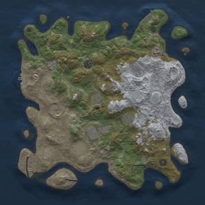 Thumbnail Rust Map: Procedural Map, Size: 4000, Seed: 2038236544, 19 Monuments