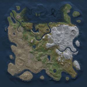 Thumbnail Rust Map: Procedural Map, Size: 4000, Seed: 2038236544, 15 Monuments