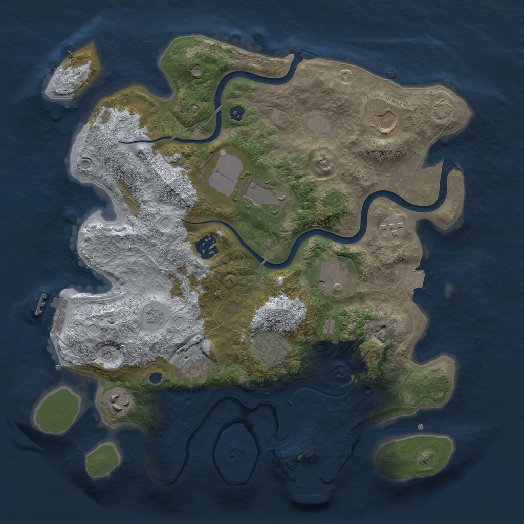 Rust Map: Procedural Map, Size: 3500, Seed: 92322, 14 Monuments