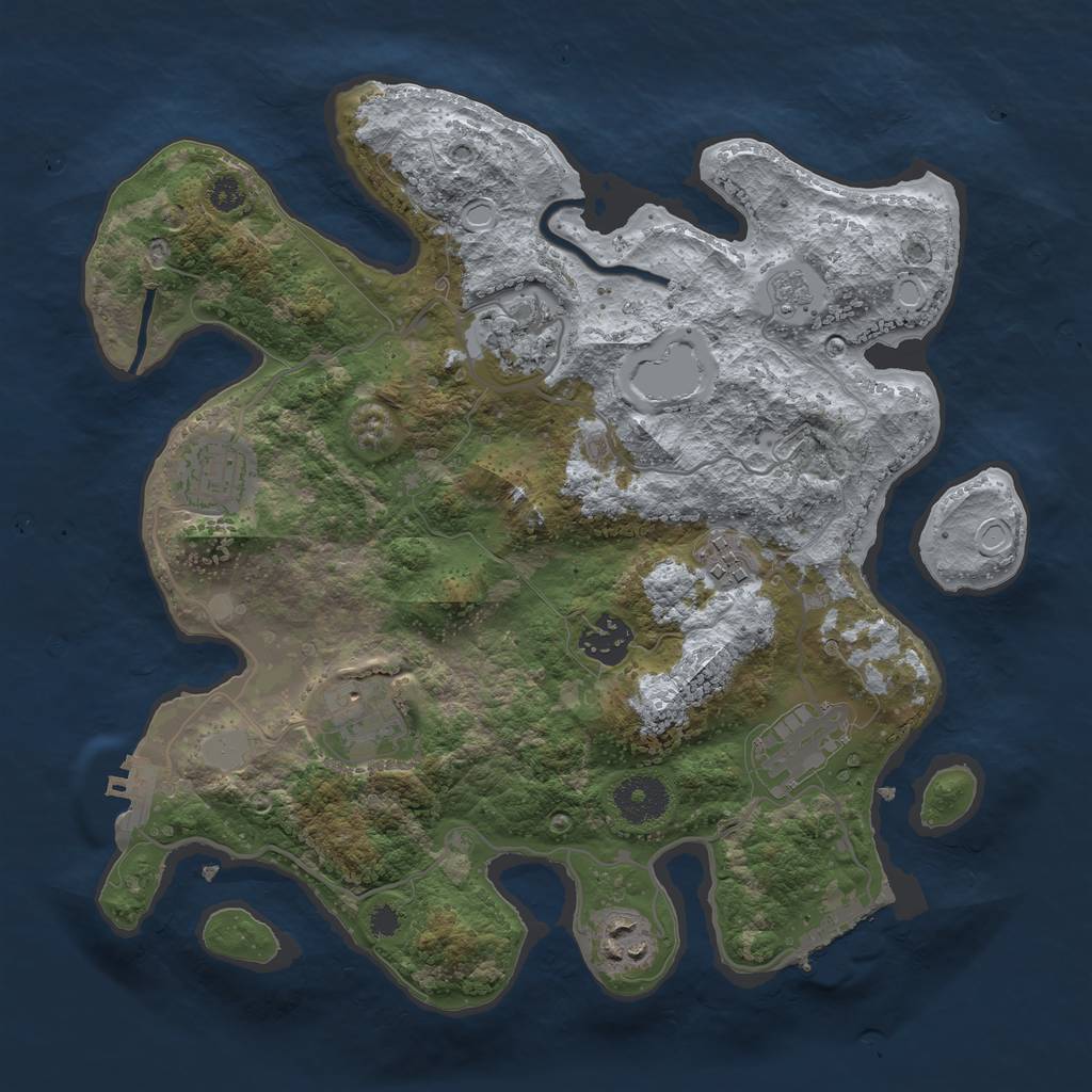 Rust Map: Procedural Map, Size: 3250, Seed: 181423, 15 Monuments
