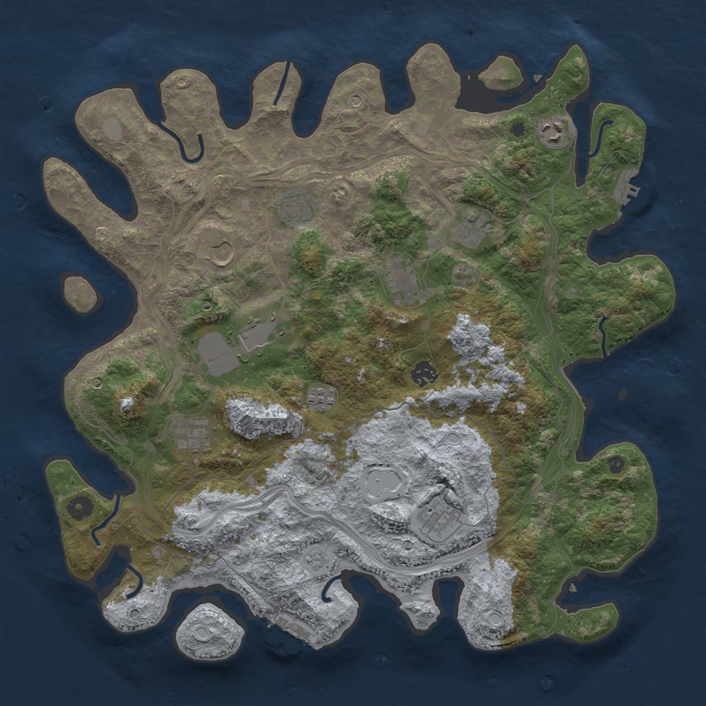 Rust Map: Procedural Map, Size: 4250, Seed: 230922, 19 Monuments