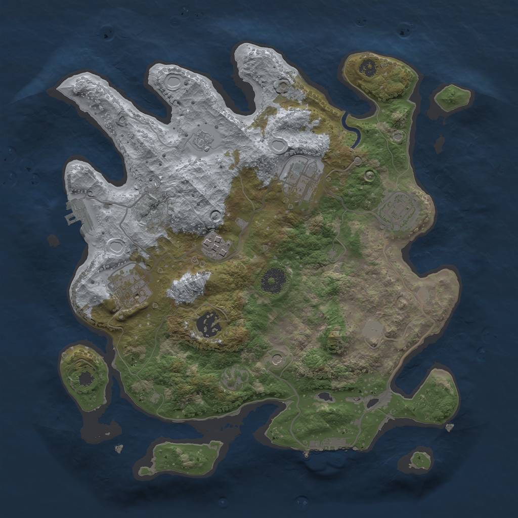 Rust Map: Procedural Map, Size: 3100, Seed: 2959020, 14 Monuments