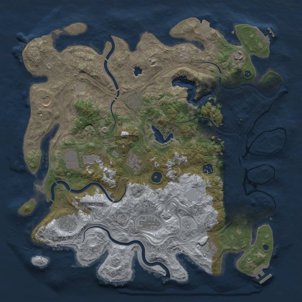Rust Map: Procedural Map, Size: 4250, Seed: 757427073, 16 Monuments