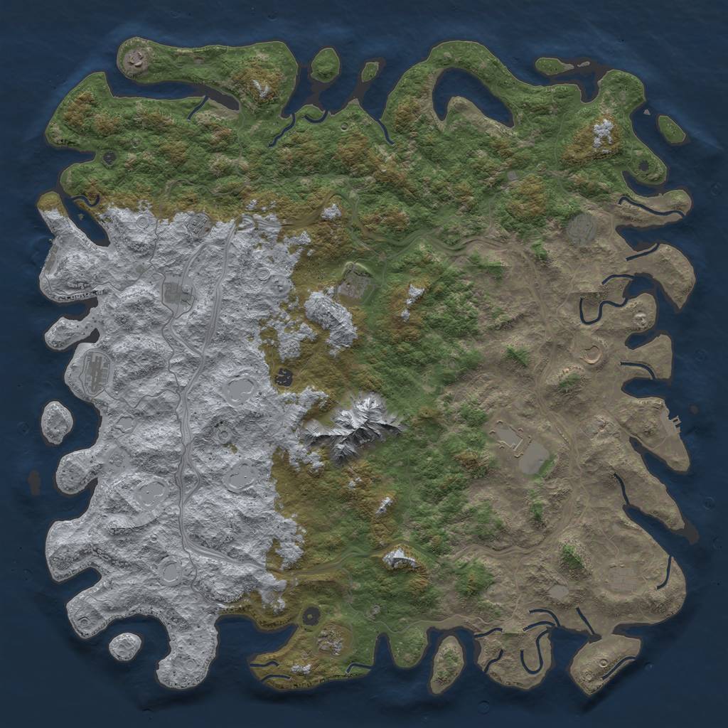 Rust Map: Procedural Map, Size: 6000, Seed: 201974752, 20 Monuments