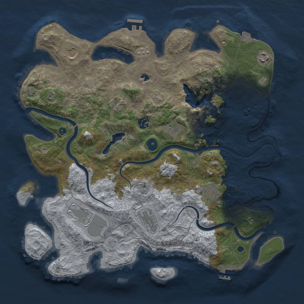 Rust Map: Procedural Map, Size: 4000, Seed: 334572069, 15 Monuments
