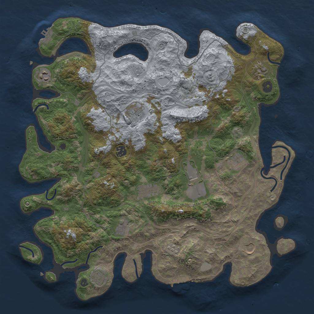Rust Map: Procedural Map, Size: 4250, Seed: 360767553, 20 Monuments