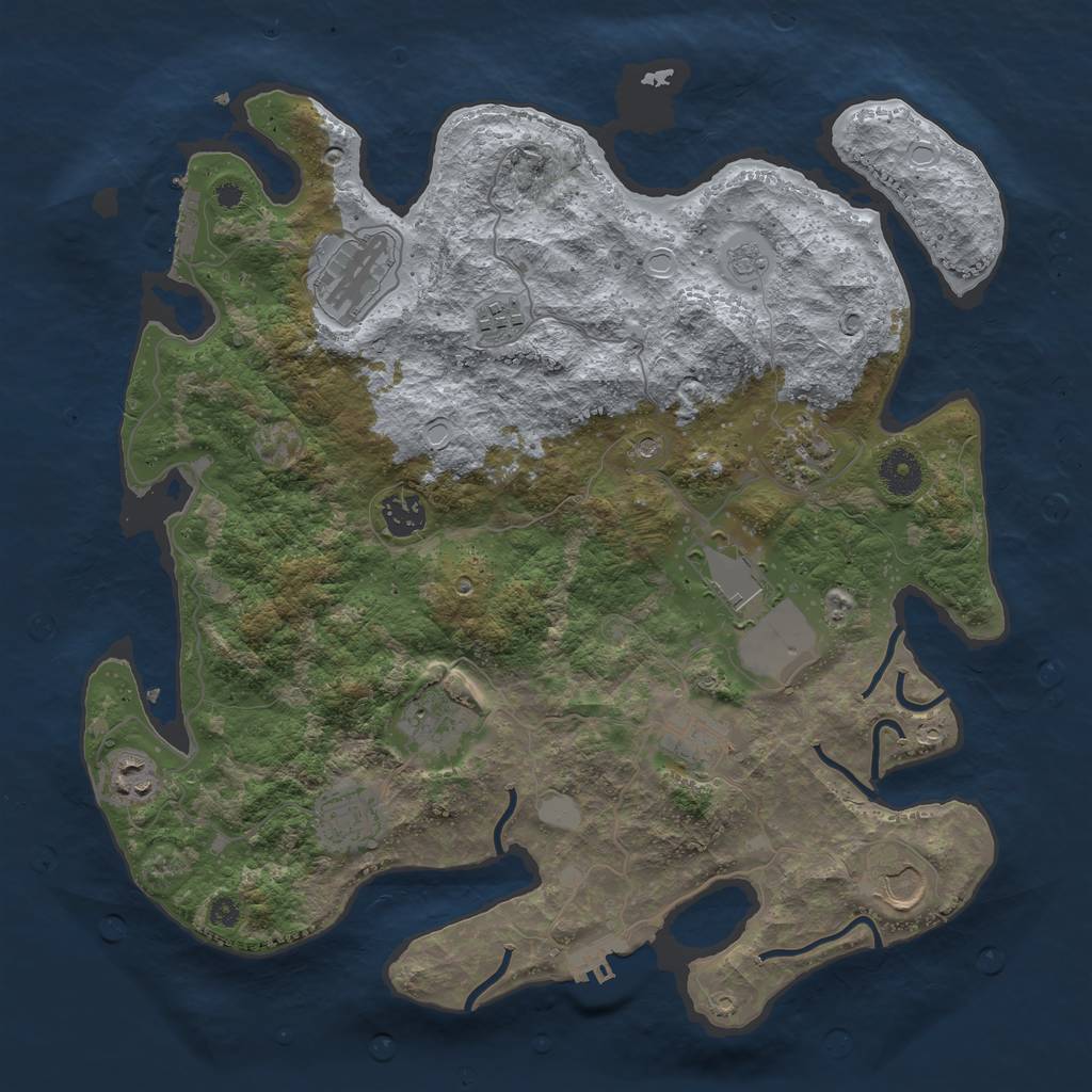 Rust Map: Procedural Map, Size: 3750, Seed: 17959, 19 Monuments