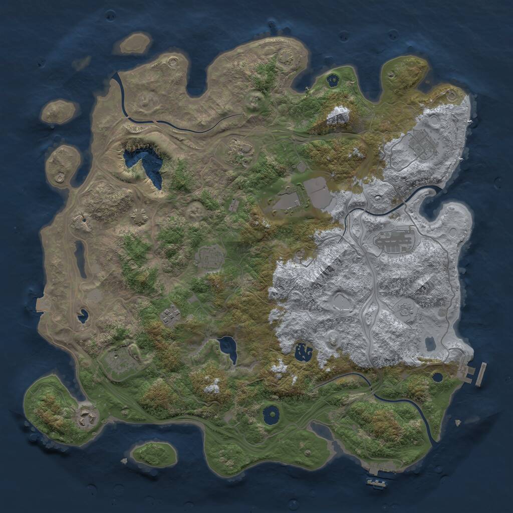Rust Map: Procedural Map, Size: 4250, Seed: 458111574, 15 Monuments