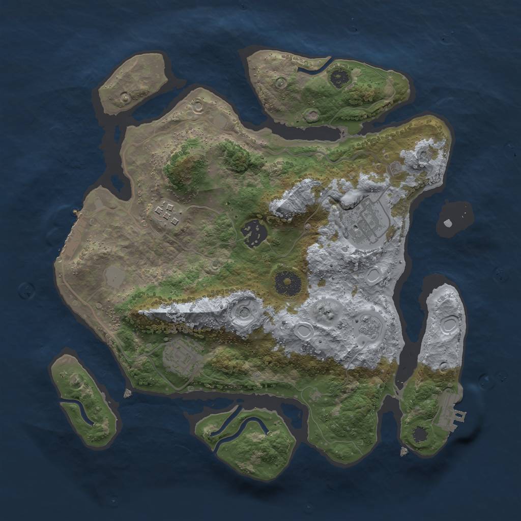 Rust Map: Procedural Map, Size: 3000, Seed: 22418714, 13 Monuments
